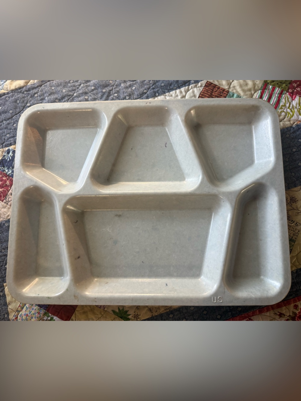 Vintage U.S. Military Mess Hall Trays Set of 2 Melamine Divided Cafeteria